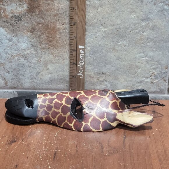 Hand Carved Wooden Giraffe Mask African Wall Decor - Picture 8 of 8